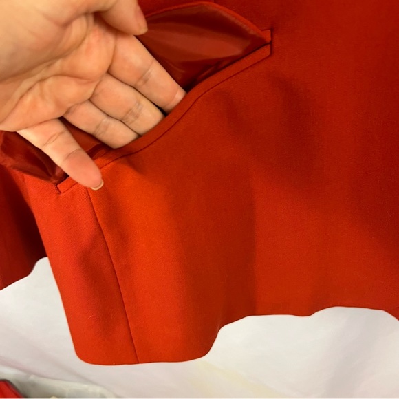 Rena Rowan Blazer Jacket Women's Plus Size 14 W Red Holiday Christmas Stretch - Picture 2 of 6